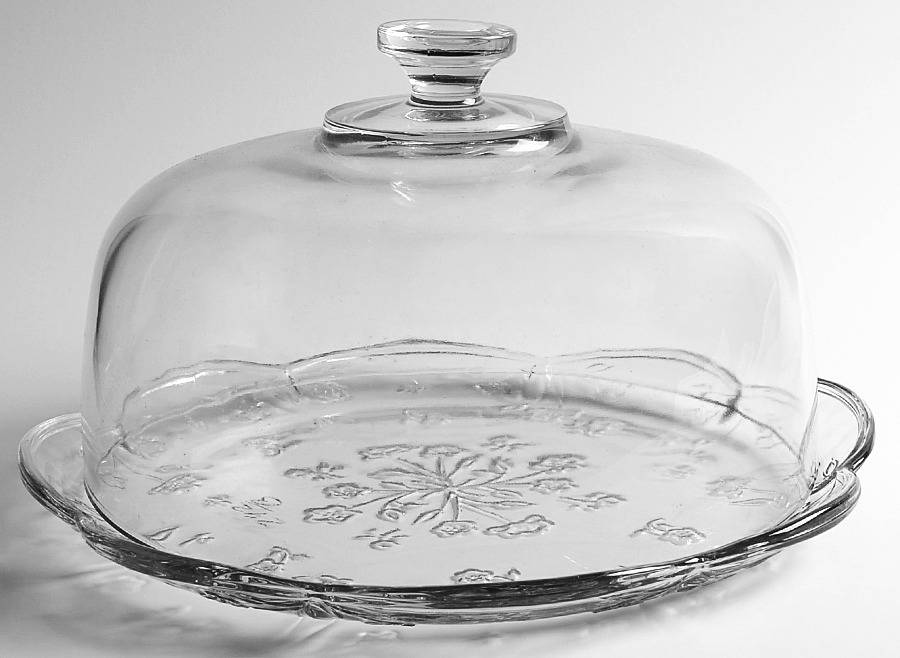 Savannah Clear Cake Plate and Glass Dome by Anchor Hocking-1