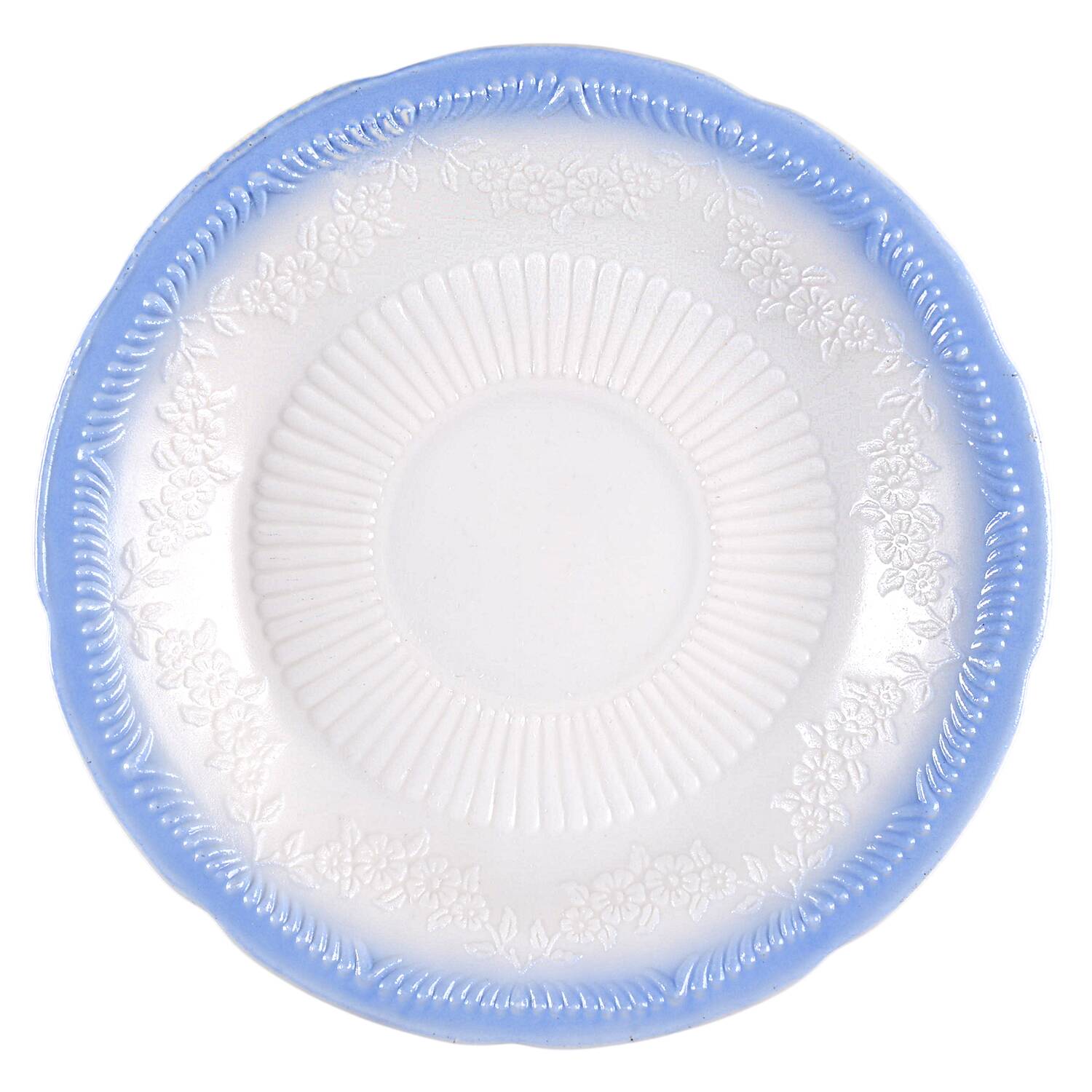 Alice Ivory (Blue Trim) Saucer Only by Anchor Hocking-1