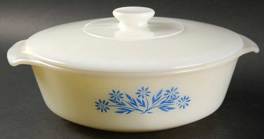 Cornflower 1.5 Quart Round Covered Casserole by Anchor Hocking-1