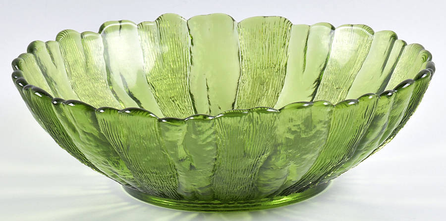 Country Garden Avocado Green 10" Salad/Fruit/Dessert/Chip Serving Bowl by Anchor Hocking-1