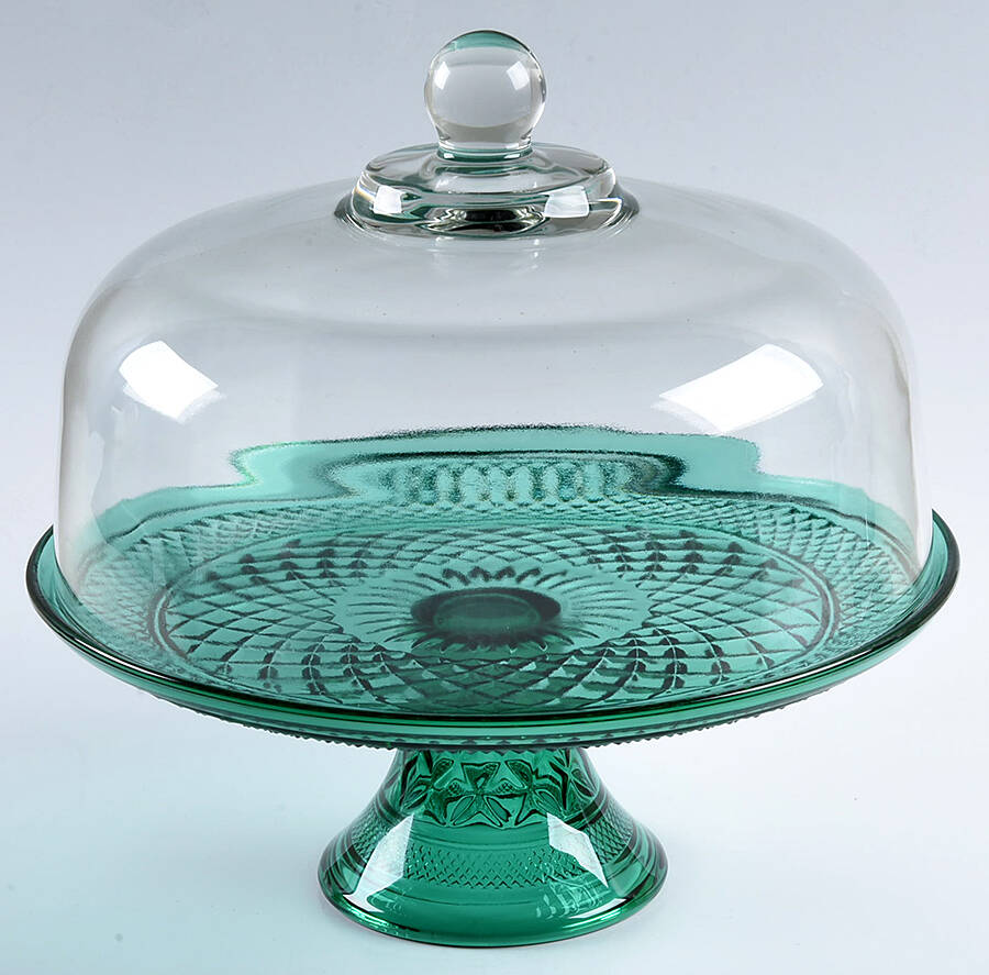Wexford Green 12" Pedestal Cake Stand & Dome by Anchor Hocking-1