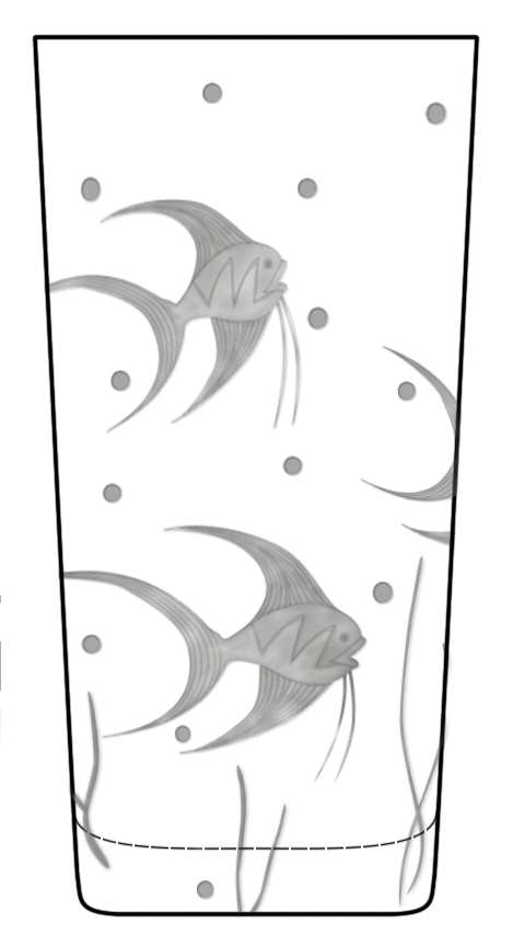 Fish l'Art Deco Highball Glass by Artel-1