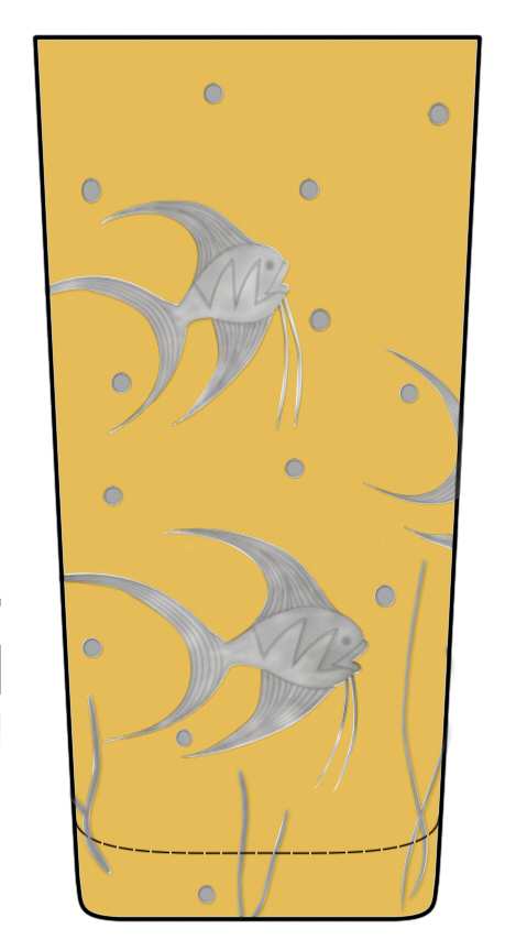 Fish L'Art Deco Amber Highball Glass by Artel-1