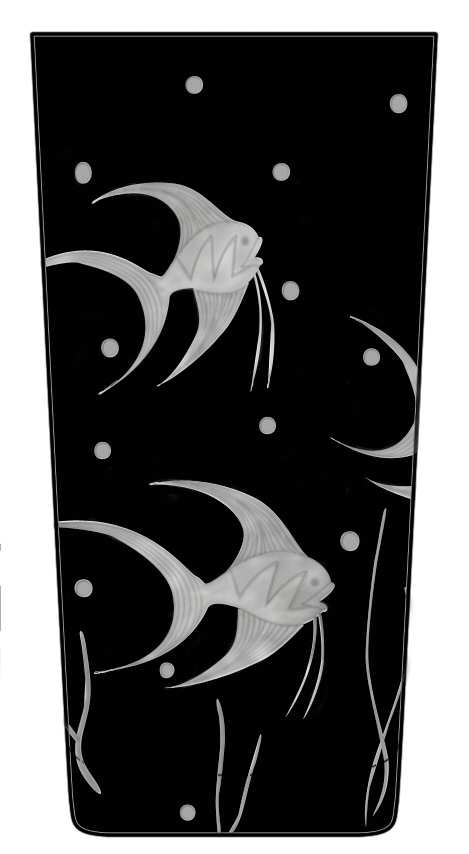 Fish L'Art Deco Black Highball Glass by Artel-1