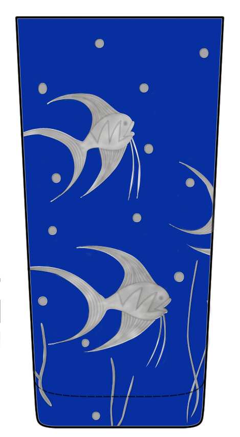 Fish L'Art Deco Blue Highball Glass by Artel-1