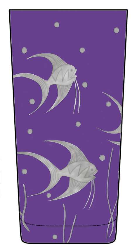Fish L'Art Deco Purple Highball Glass by Artel-1