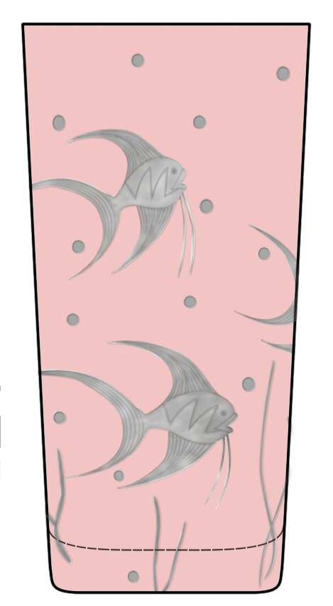 Fish L'Art Deco Rose Highball Glass by Artel-1