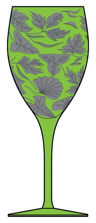 Foliage Olive Green Water Goblet by Artel-1