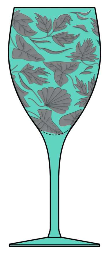 Foliage Peacock (Teal) Water Goblet by Artel-1