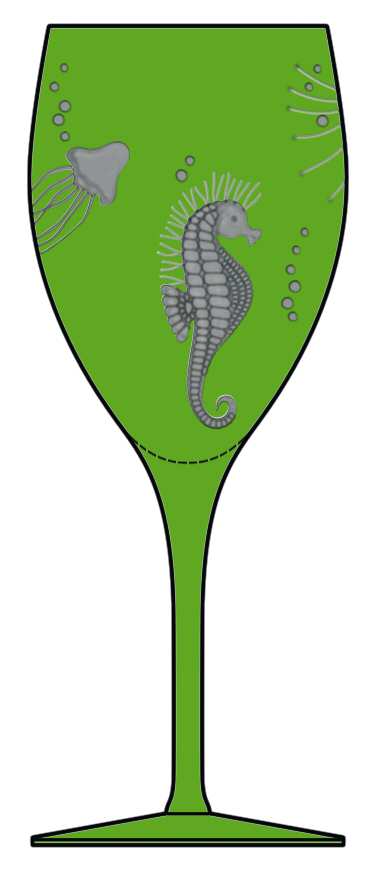 Frutti Di Mare Olive Green Water Goblet by Artel-1