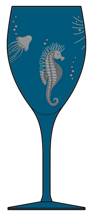 Frutti Di Mare Peacock (Teal) Water Goblet by Artel-1