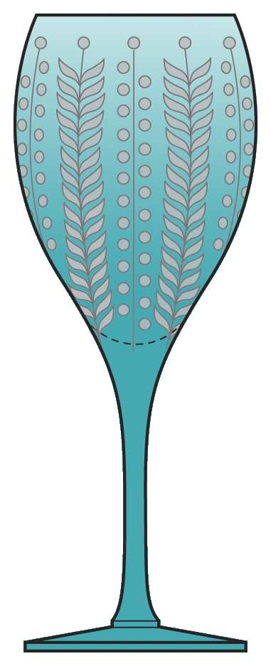 Pariz Peacock (Teal) Red Wine by Artel-1