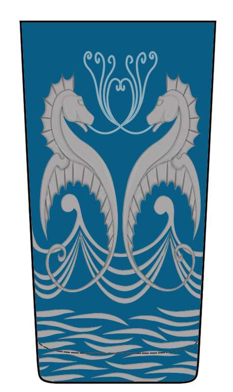 Poseidon Peacock (Teal) Highball Glass by Artel-1