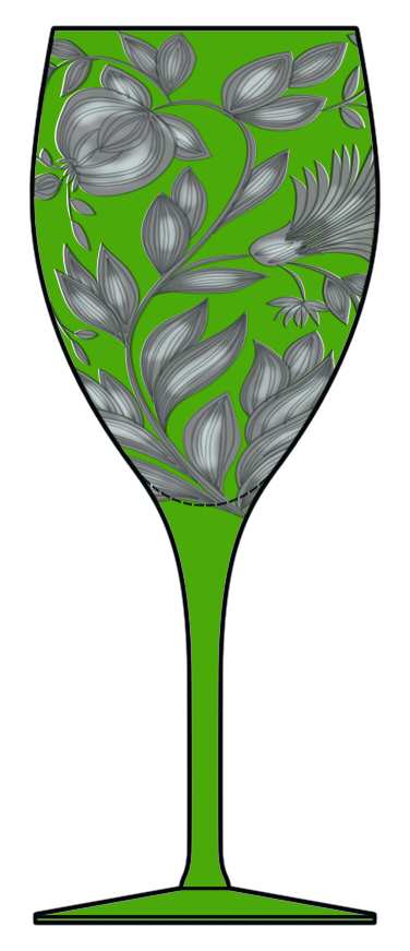 Verdure Olive Green Water Goblet by Artel-1