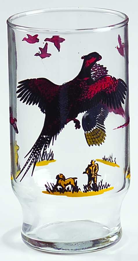 Pheasants 12 Oz Flat Tumbler by Hazel-Atlas-1