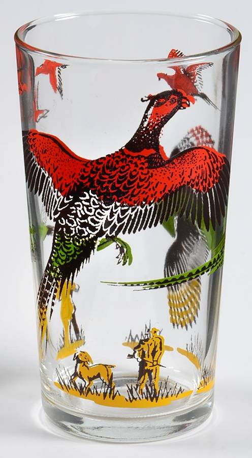 Pheasants 10 Oz Flat Tumbler by Hazel-Atlas-1