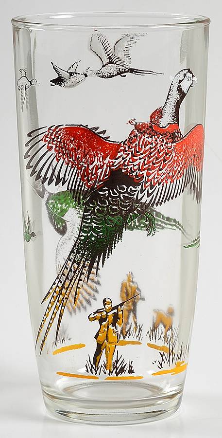 Pheasants 16 Oz Flat Tumbler by Hazel-Atlas-1