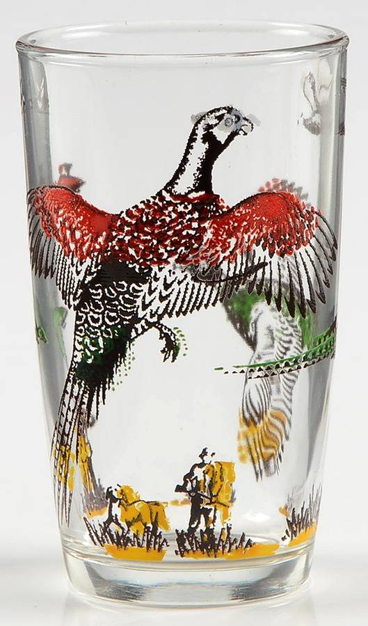 Pheasants Flat Juice Glass by Hazel-Atlas-1