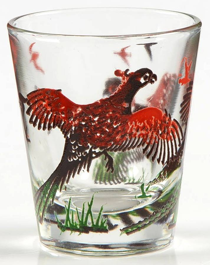 Pheasants Shot Glass by Hazel-Atlas-1