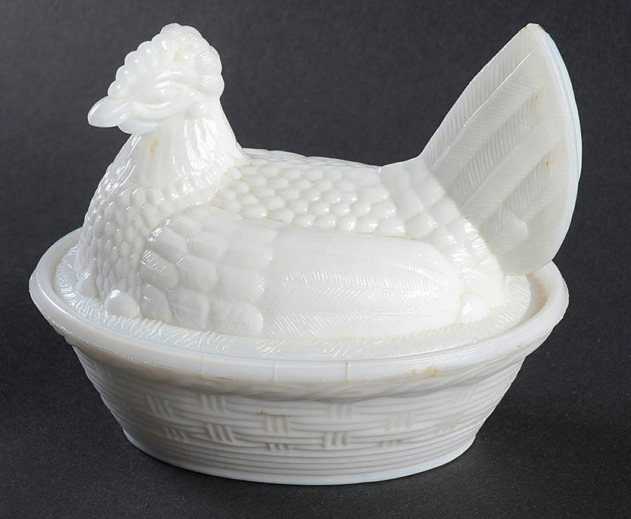 Animals & Figurines 5" Hen on Nest by Atterbury Glass Co.-1