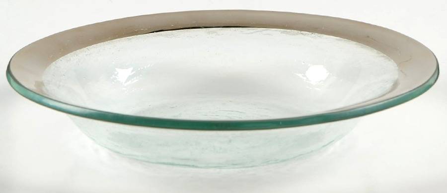 Roman Antique Platinum Large Rim Soup Bowl by Annieglass-1