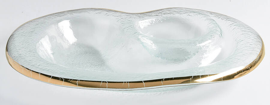 Roman Antique Gold (1 Piece) Chip & Dip by Annieglass-1