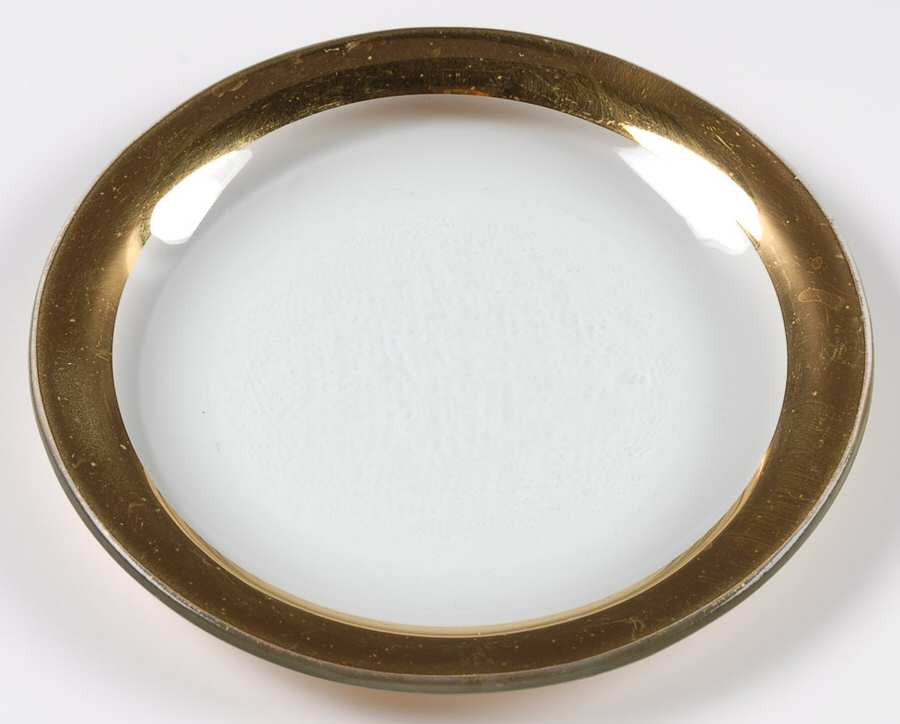 Roman Antique Gold Dessert Plate by Annieglass-1