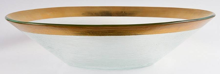 Roman Antique Gold 13" Salad Bowl by Annieglass-1