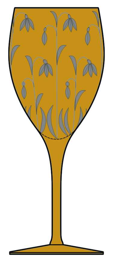 Blue Bells Amber Water Goblet by Artel-1