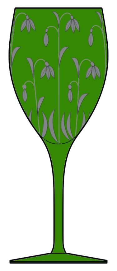 Blue Bells Olive Green Water Goblet by Artel-1