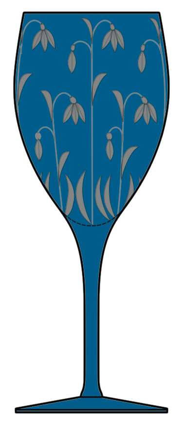 Blue Bells Peacock (Teal) Water Goblet by Artel-1