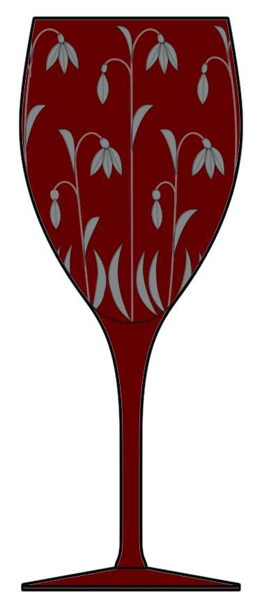 Blue Bells Red Water Goblet by Artel-1