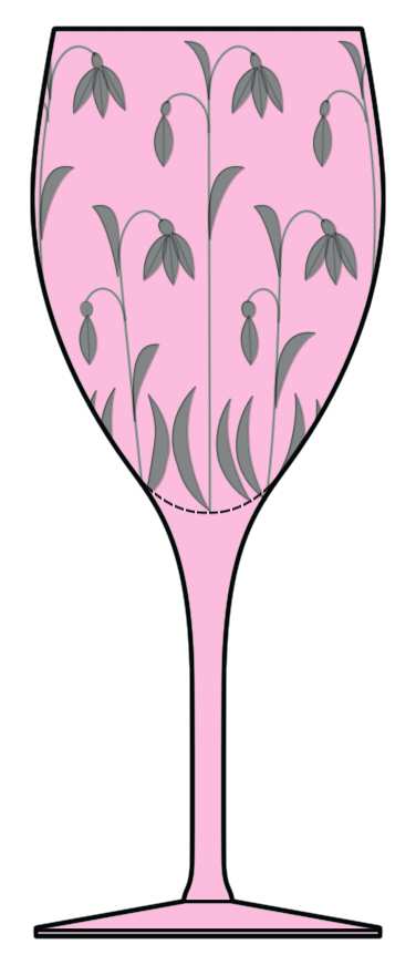 Blue Bells Rose Water Goblet by Artel-1