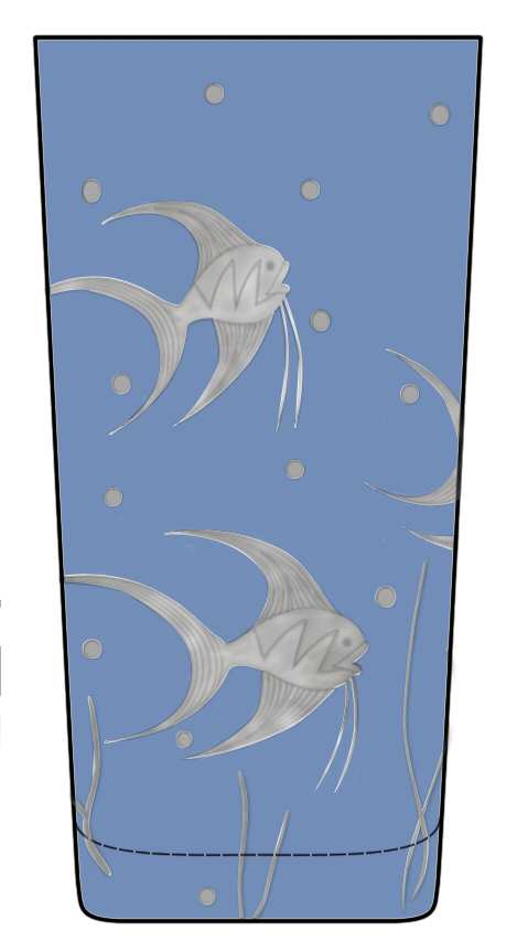 Fish L'Art Deco Azure Highball Glass by Artel-1