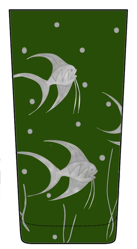 Fish L'Art Deco British Racer Green Highball Glass by Artel-1
