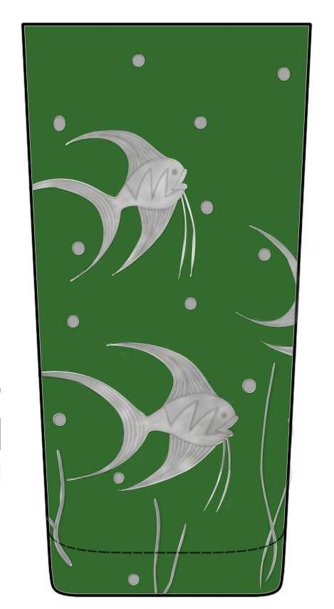 Fish L'Art Deco Emerald Green Highball Glass by Artel-1