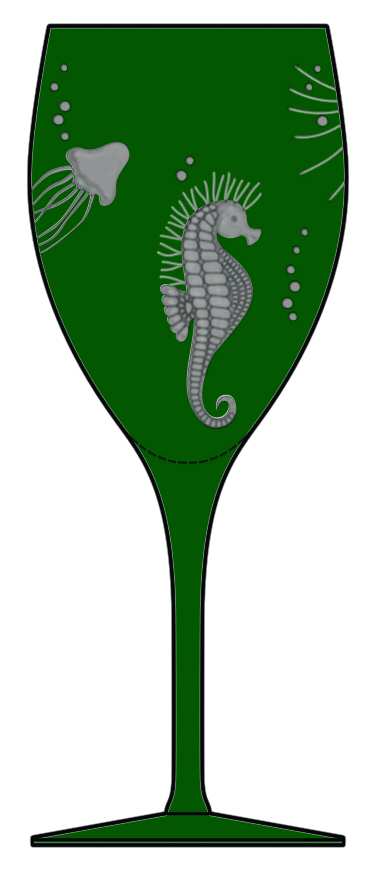 Frutti Di Mare British Racer Green Water Goblet by Artel-1