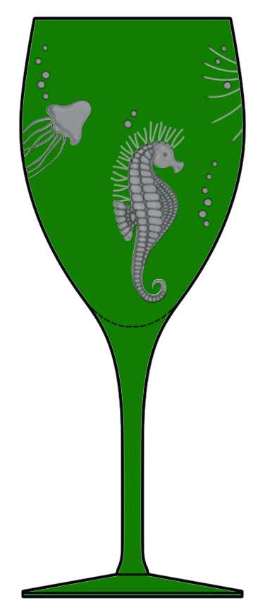 Frutti Di Mare Emerald Green Water Goblet by Artel-1
