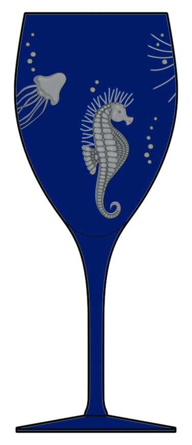 Frutti Di Mare Ink (Dark Blue) Water Goblet by Artel-1