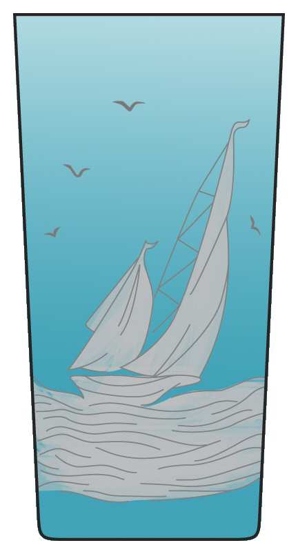 Golden Age of Yachting Peacock (Teal) Highball by Artel-1