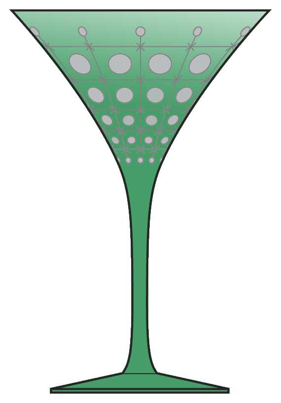 Palace Emerald Green Martini Glass by Artel-1