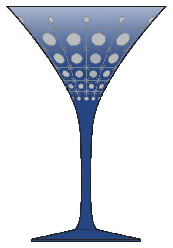 Palace Ink (Dark Blue) Martini Glass by Artel-1