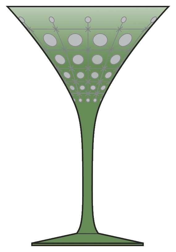 Palace Olive Green Martini Glass by Artel-1