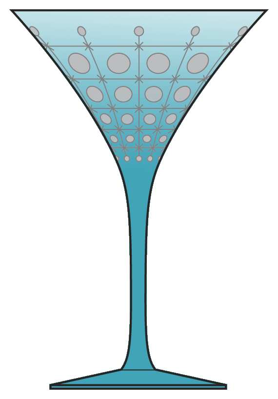 Palace Peacock (Teal) Martini Glass by Artel-1