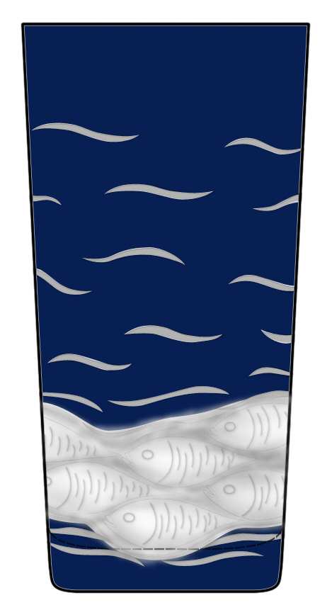 Sardinky Ink (Dark Blue) Highball Glass by Artel-1