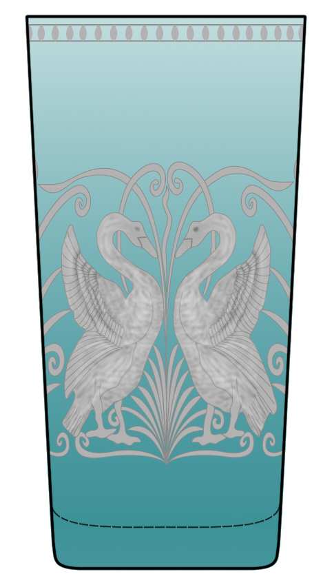 Swans Peacock (Teal) Highball Glass by Artel-1