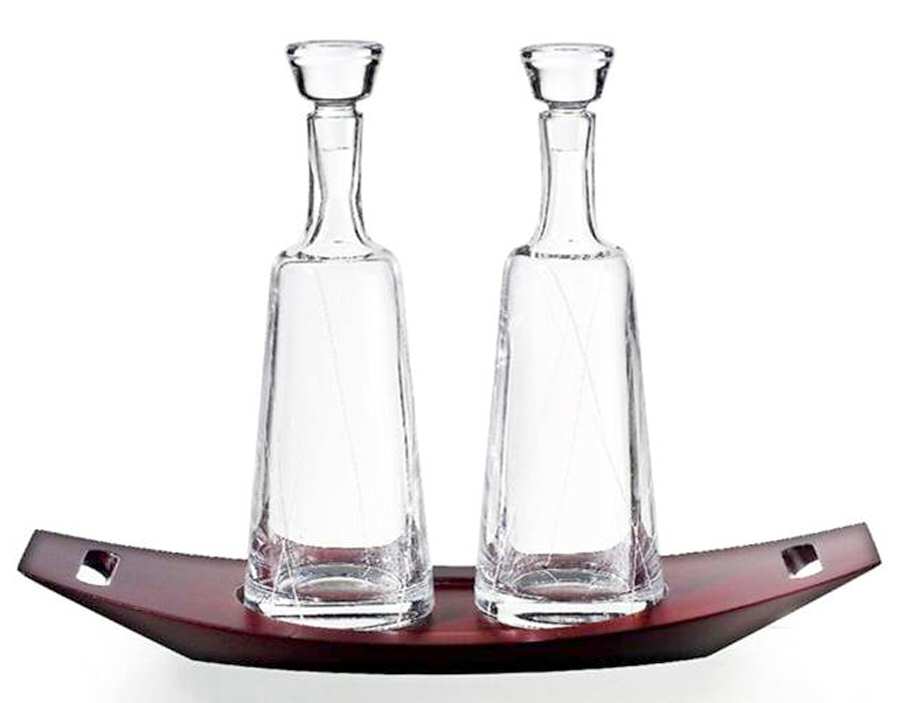 Lotto (3 Piece) Cruet Set (2 Cruets & Wood Stand) by Atlantis-1