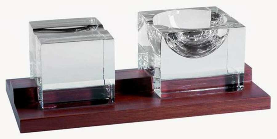 Puros (3 Pc) Cigar Ashtray (Holder,Ashtray & Wood Stand) by Atlantis-1