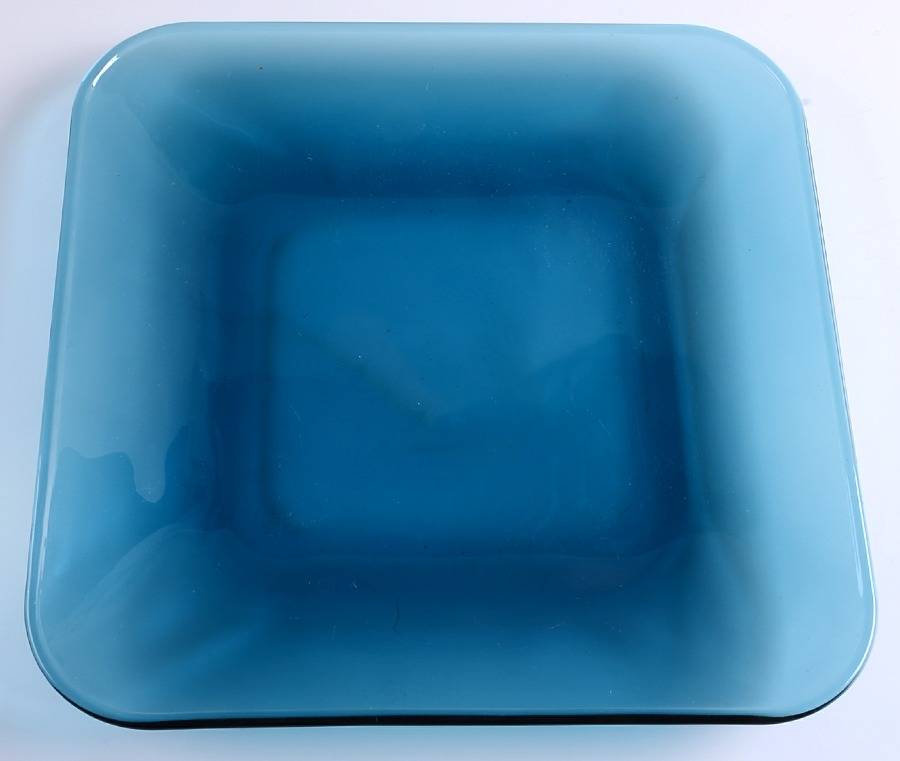 Rio Coastal Blue Square Dinner Plate by Anchor Hocking-1