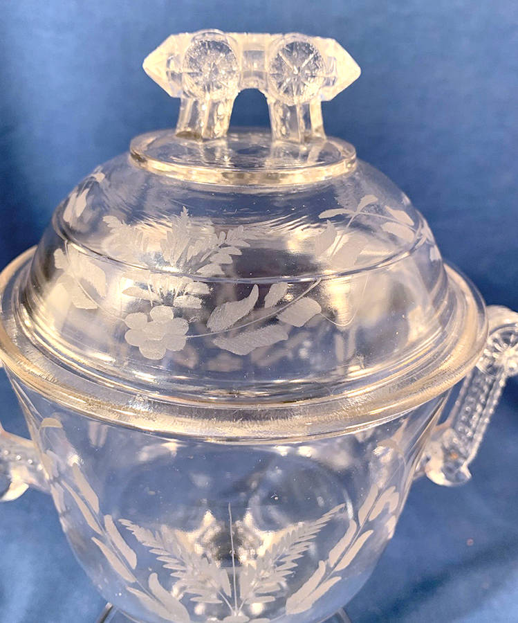 Wheel and Comma Dec. #1 Lid for Sugar Bowl by Aetna Glass Company-1